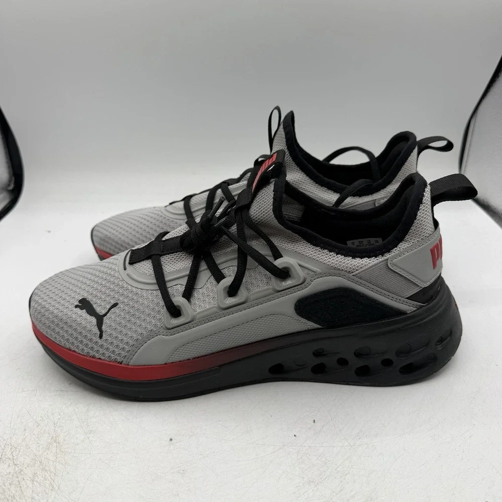 Puma Softride Frequence Street Shoes Mens Sz 10 Grey Red Sneakers 311727-05